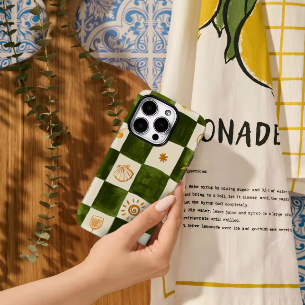 Green Orange Plaid Case