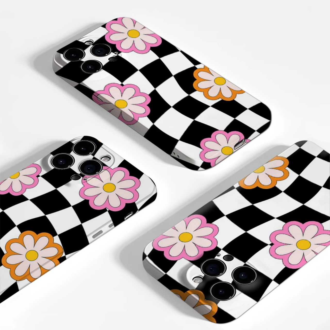 Checkerboard Floral Magnetic Phone Case