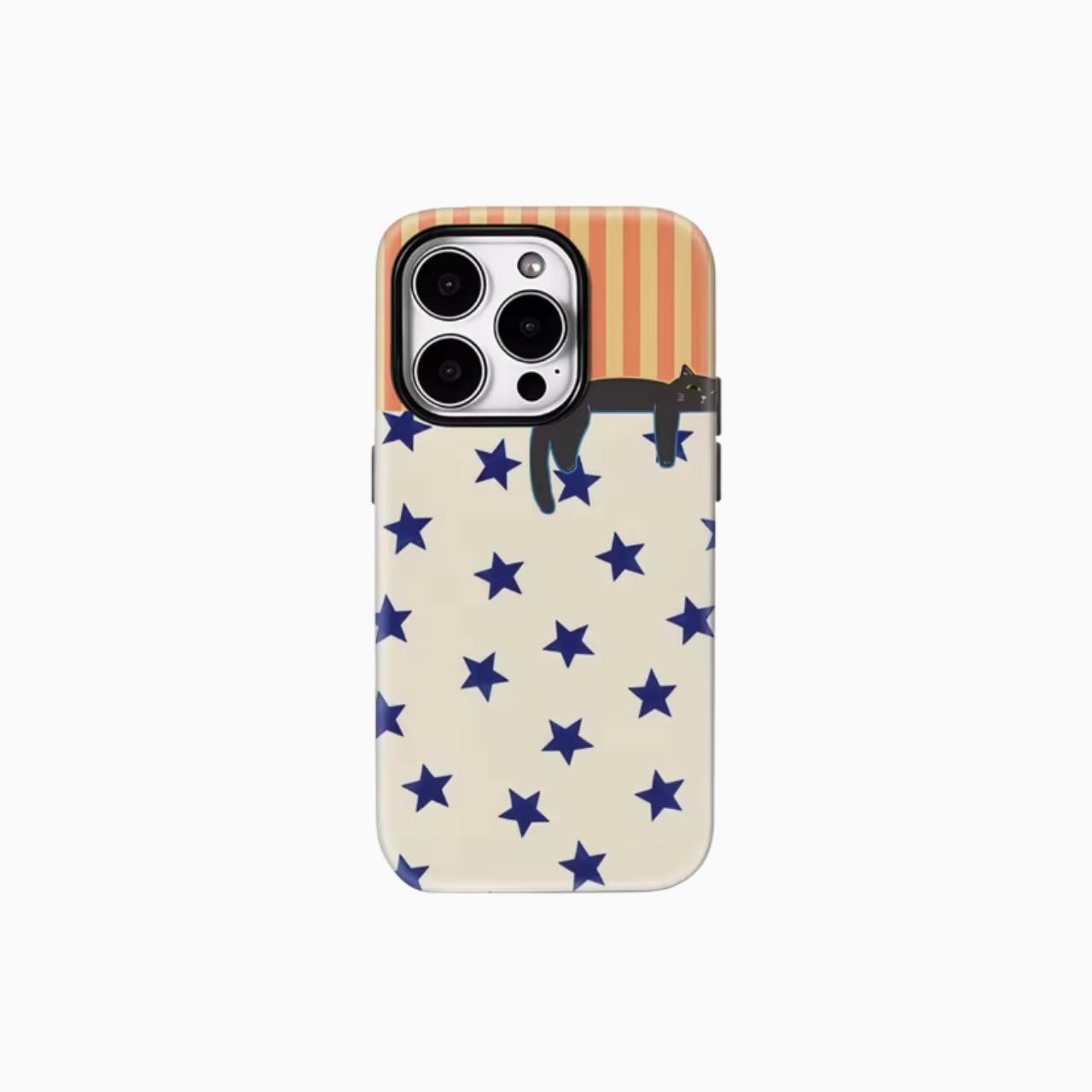 Black Cat with Stars Stripes Case