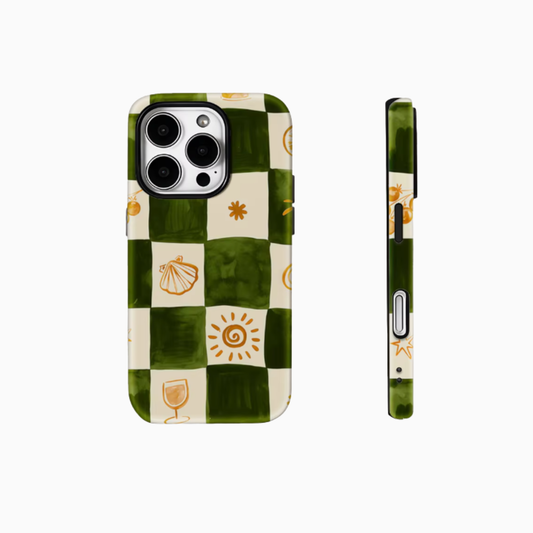 Green Orange Plaid Case