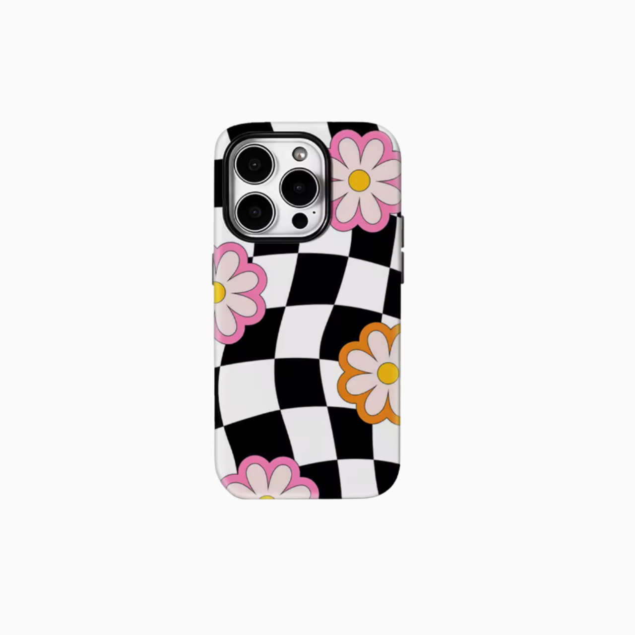 Checkerboard Floral Magnetic Phone Case