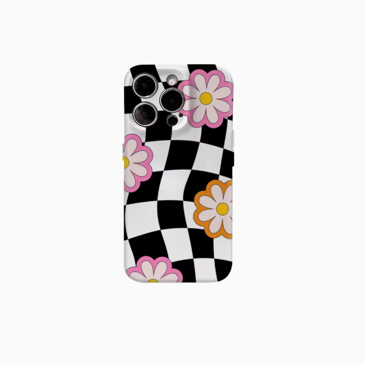 Checkerboard Floral Magnetic Phone Case
